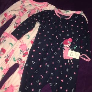 2 Toddler Girls' Fleece Sleeper Pajamas